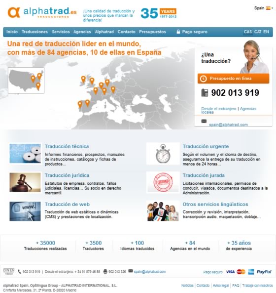 Nueva web traducciones de Optilingua Group-Alphatrad España
